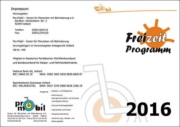 Grafik Pro Mobil e.V. Freizeitheft 2016